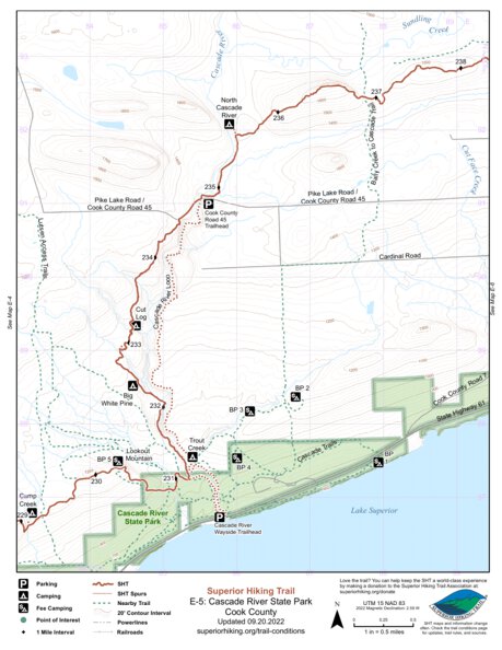 SHT Map E-5: Cascade River State Park Preview 1