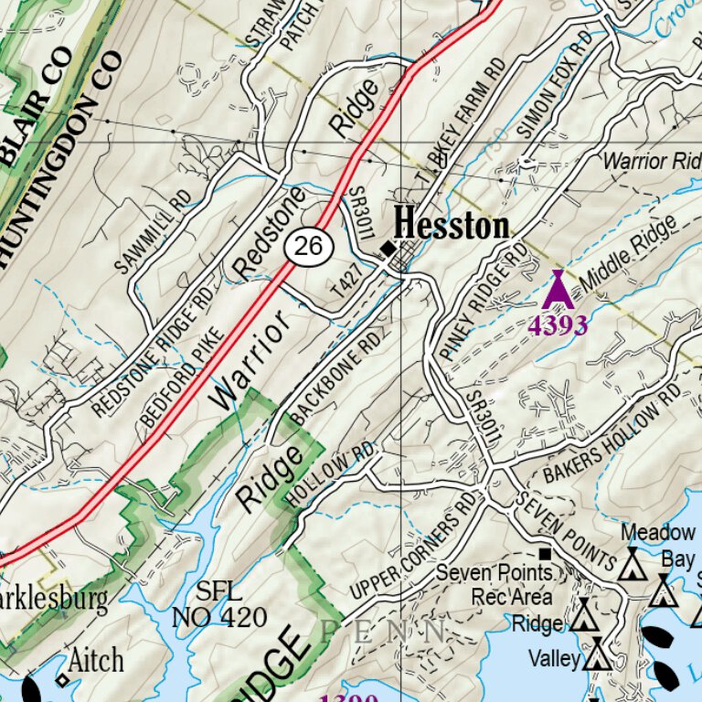 Pennsylvania Atlas & Gazetteer Page 65 Map by Garmin | Avenza Maps