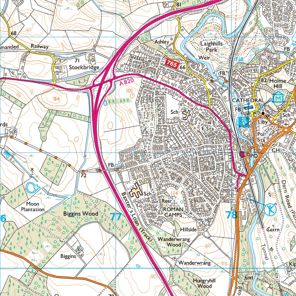 Dunblane and Bridge of Allan Ward 1 (1:25,000) Map by UK Topographic ...