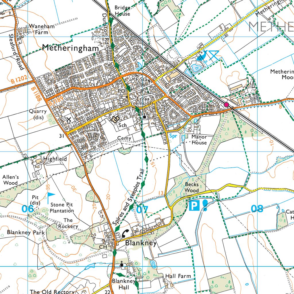 Metheringham Rural Ward 1 (1:25,000) Map by UK Topographic Maps ...