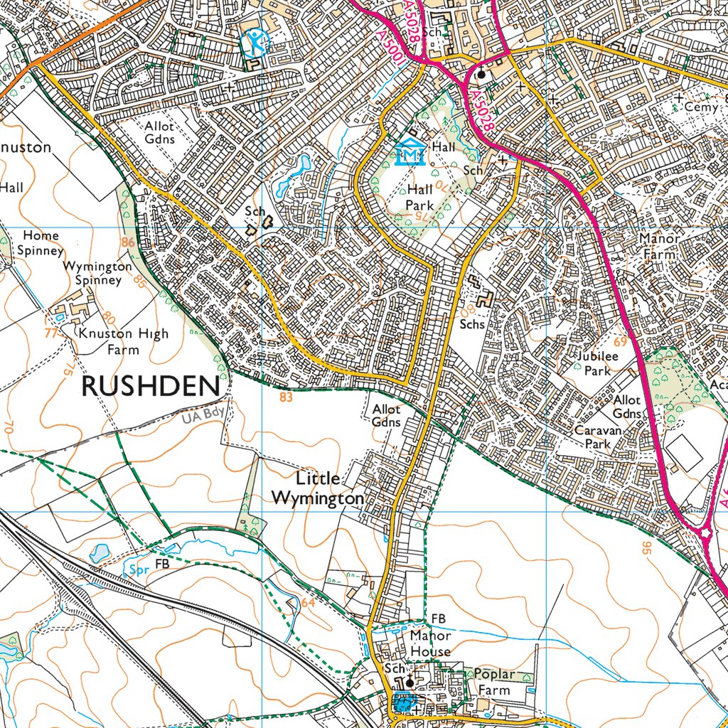 Hackleton and Grange Park Ward 1 (1:25,000) Map by UK Topographic Maps ...