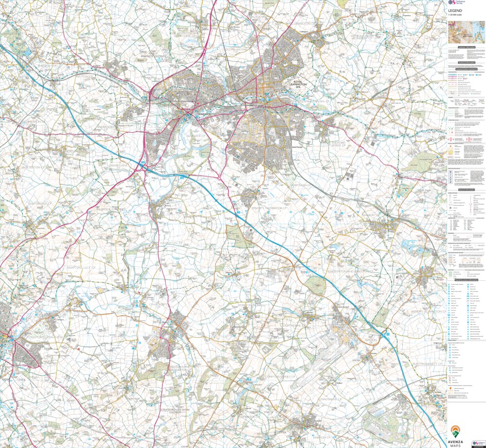 Wellesbourne North & Rural Ward 1 (1:25,000) Map by UK Topographic Maps ...