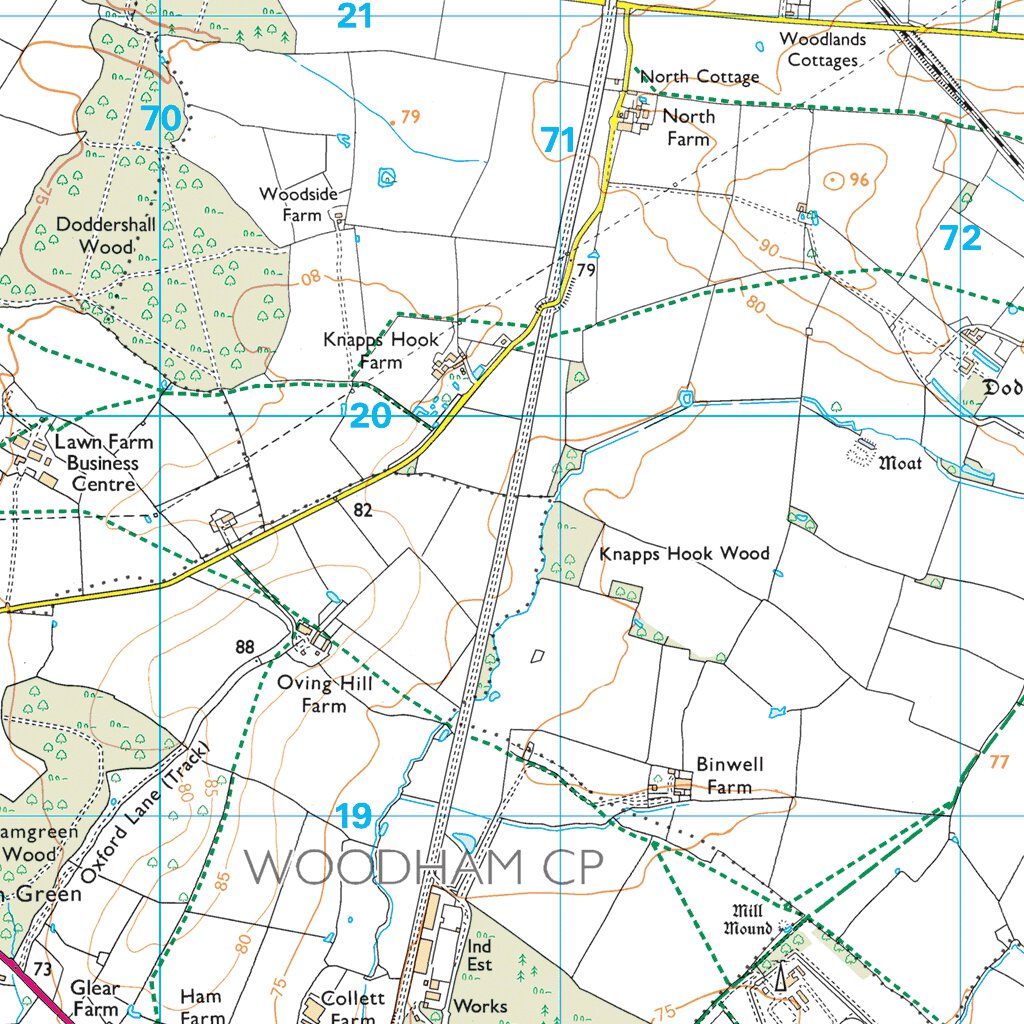 Grendon Underwood Ward 1 (1:25,000) Map by UK Topographic Maps | Avenza ...