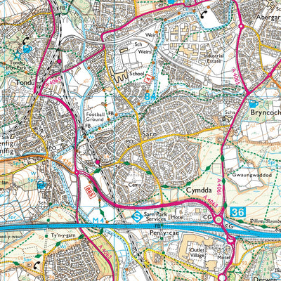 Pen-y-bont ar Ogwr - Bridgend 1 (1:25,000) Preview 3