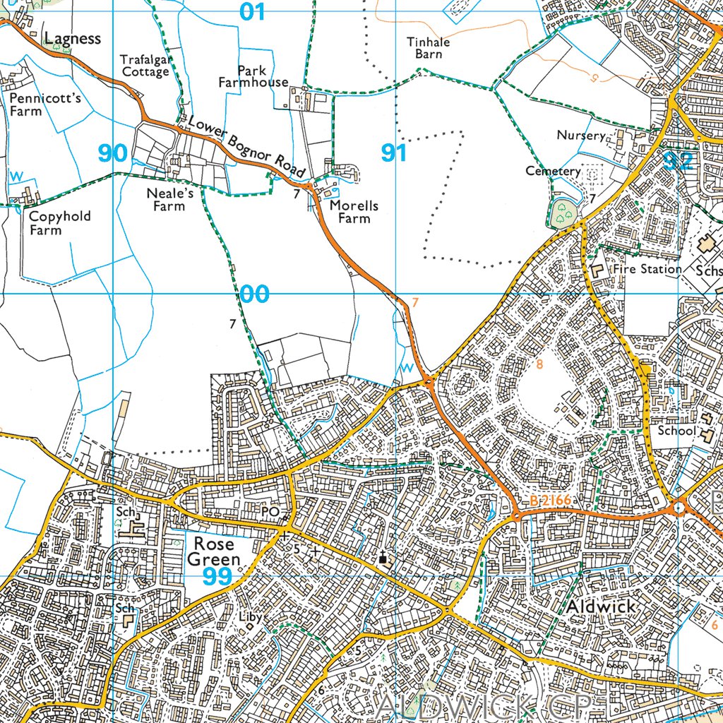 North Mundham & Tangmere Ward 1 (1:25,000) Map by UK Topographic Maps ...