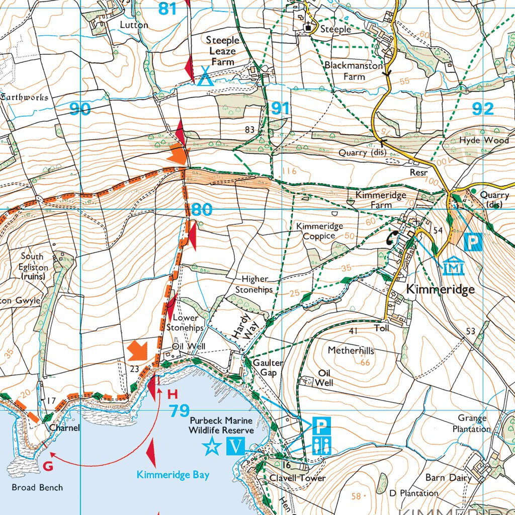 South East Purbeck Ward 1 (1:25,000) Map by UK Topographic Maps ...
