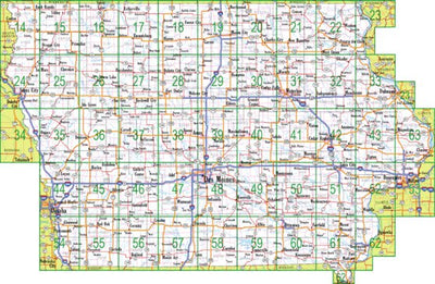 Iowa Atlas & Gazetteer Overview Map Preview 1