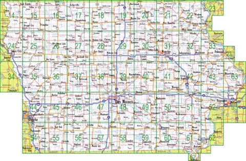Iowa Atlas & Gazetteer Overview Map Preview 1