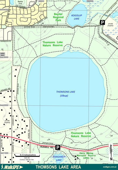 WalkGPS - Thomsons Lake Walk Area Preview 1