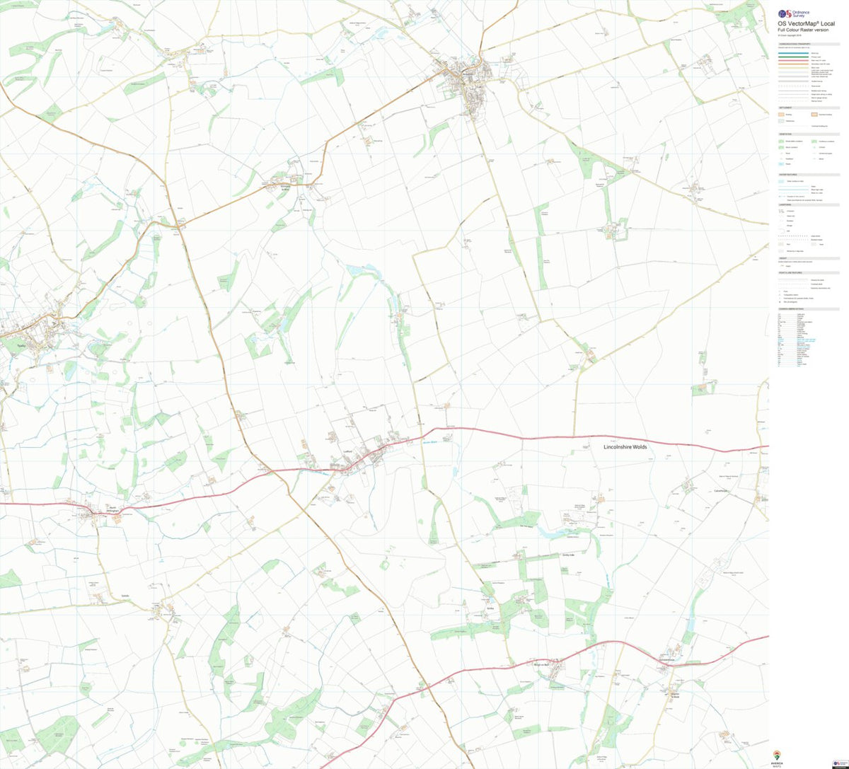 Binbrook Ward 1 (1:10,000) Map by UK Topographic Maps | Avenza Maps