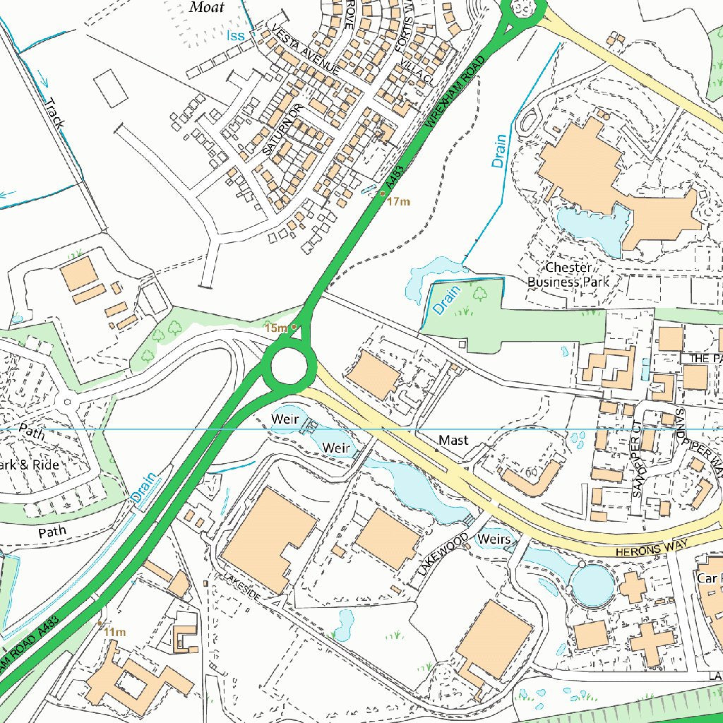 Christleton Map Christleton & Huntington Ward 1 (1:10,000) Map by UK Topographic Maps ...