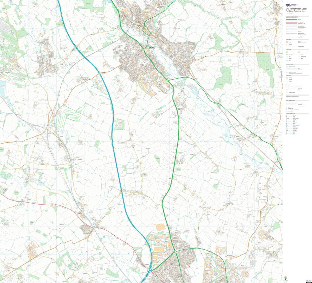 St. Michael's & Stonefield Ward 1 (1:10,000) Map by UK Topographic Maps ...