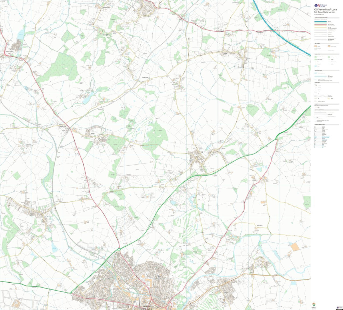 Claverdon & Snitterfield Ward 1 (1:10,000) Map by UK Topographic Maps ...