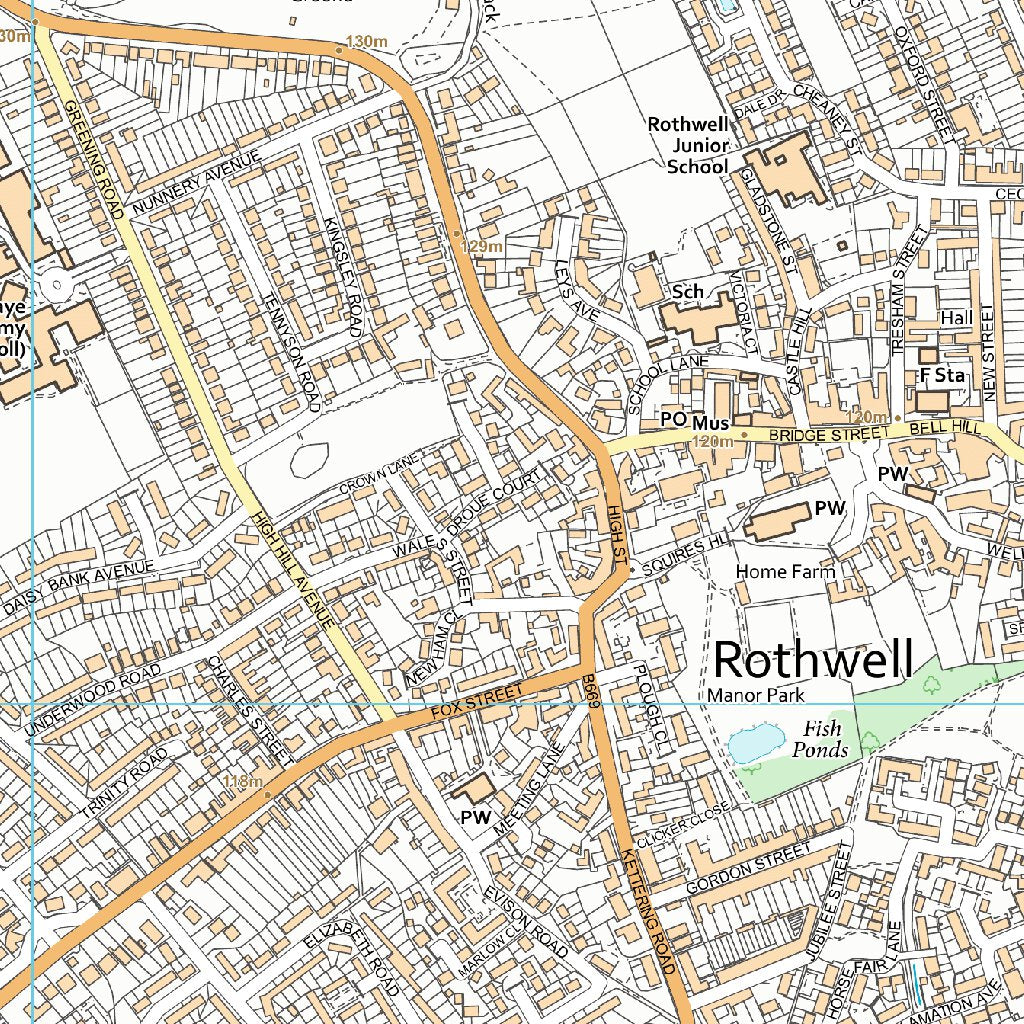 Topological Map Rothwell Rothwell and Mawsley Ward 1 (1:10,000) Map by UK Topographic Maps ...