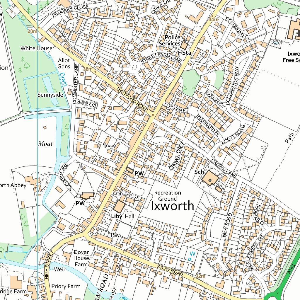 Pakenham & Troston Ward 1 (1:10,000) Map by UK Topographic Maps ...
