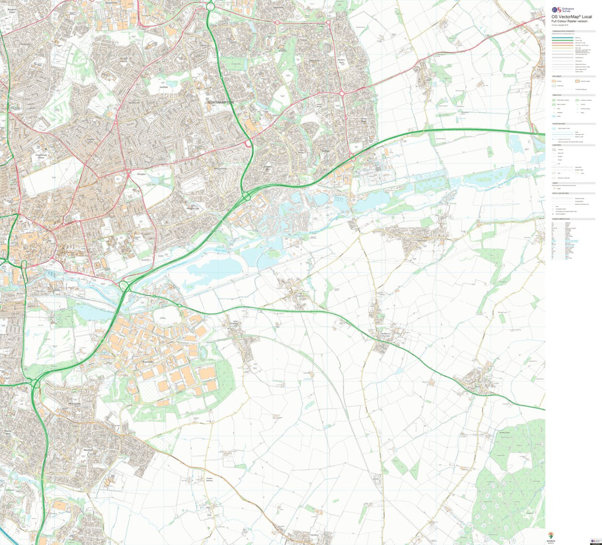 Hackleton and Grange Park Ward 1 (1:10,000) Map by UK Topographic Maps ...