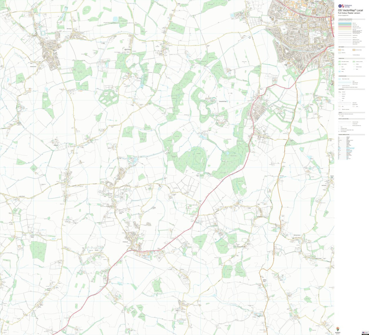 Chedburgh & Chevington Ward 1 (1:10,000) Map by UK Topographic Maps ...
