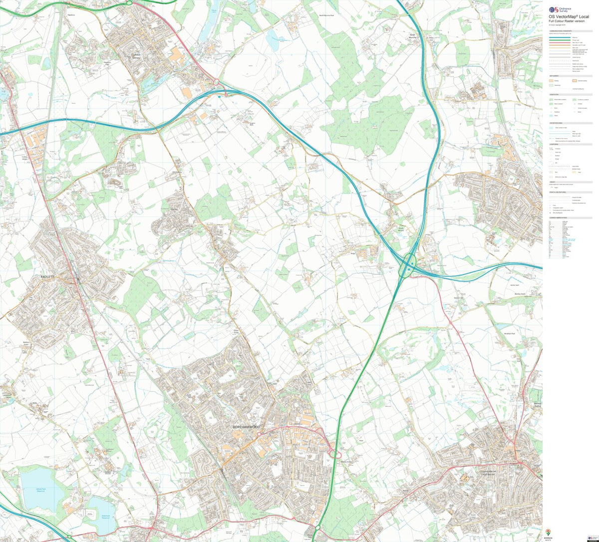 Shenley Ward 1 (1:10,000) Map by UK Topographic Maps | Avenza Maps