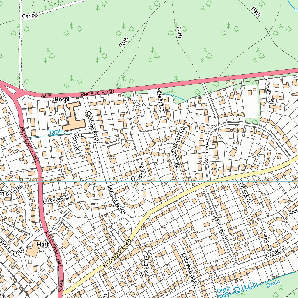 Windlesham & Chobham Ward 1 (1:10,000) Map by UK Topographic Maps ...