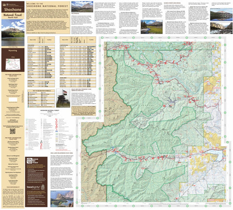 Shoshone NF (North Half) - Visitor Map - Clarks Fork, Wapiti & Greybull RDs (North Area) Preview 1
