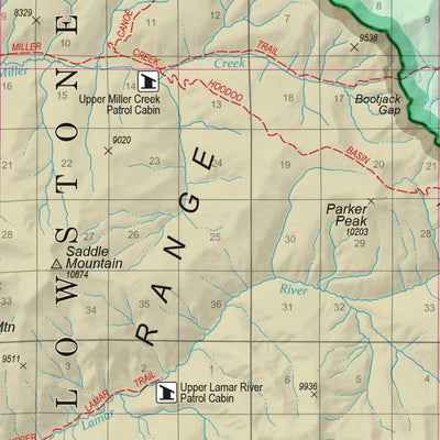 Shoshone NF (North Half) - Visitor Map - Clarks Fork, Wapiti & Greybull RDs (North Area) Preview 2