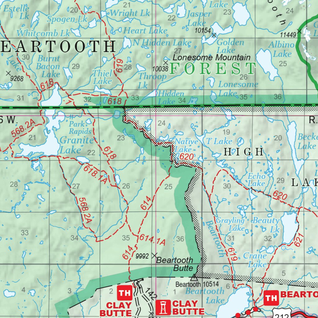 Shoshone NF (North Half) - Visitor Map - Clarks Fork, Wapiti & Greybull ...