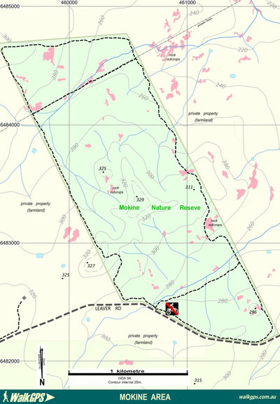 WalkGPS - Mokine Walk Area near Northam Preview 1