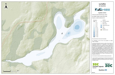 Carte bathymétrique du Lac Buffon de la zec Tawachiche (2024) Preview 1
