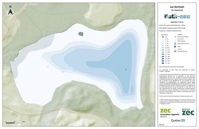 Carte bathymétrique du Lac Germain de la zec Tawachiche (2024) Preview 1