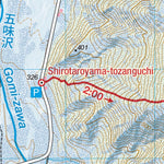 Shirotaro-yama 白太郎山 (山形) Snowshoe Trail Map (Tohoku, Japan) 1:15,000 Preview 3