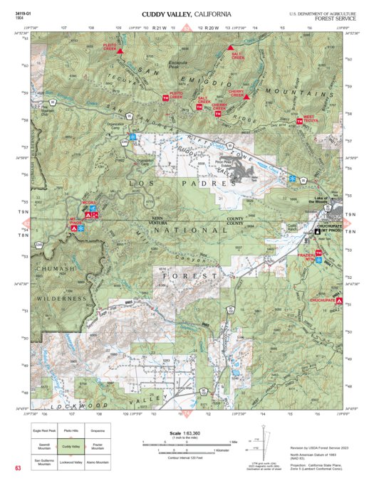 Cuddy Valley Map by US Forest Service R5 | Avenza Maps