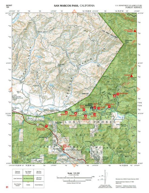 San Marcos Pass Map by US Forest Service R5 | Avenza Maps