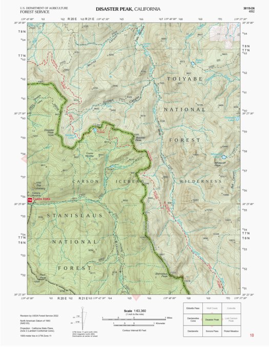 Disaster Peak Map by US Forest Service R5 | Avenza Maps