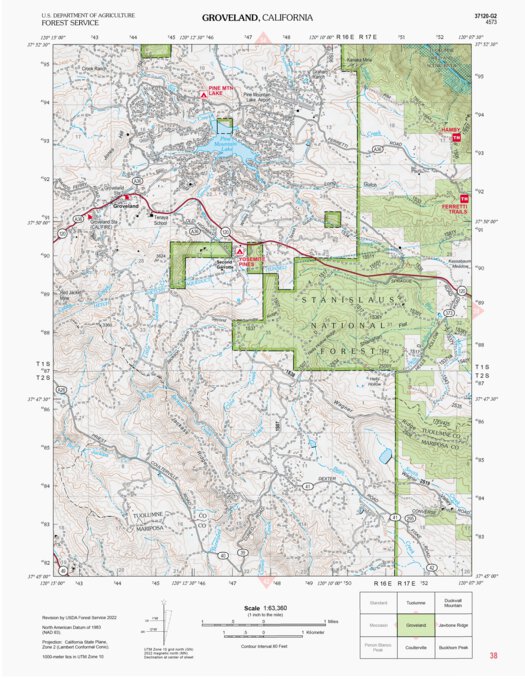 Groveland Map by US Forest Service R5 | Avenza Maps