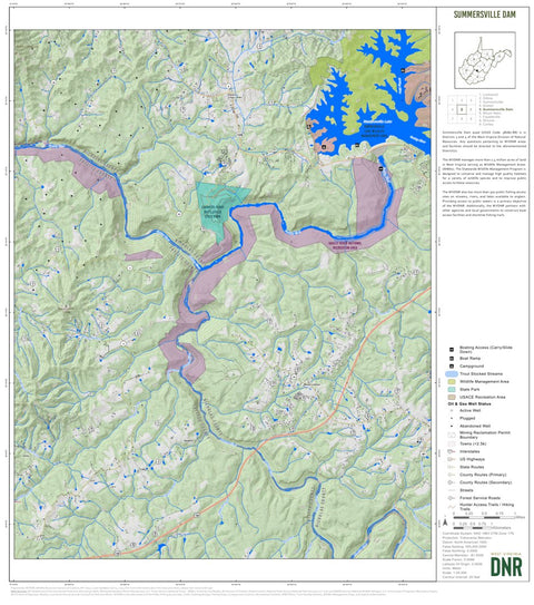 Summersville Dam Quad Topo - WVDNR Preview 1
