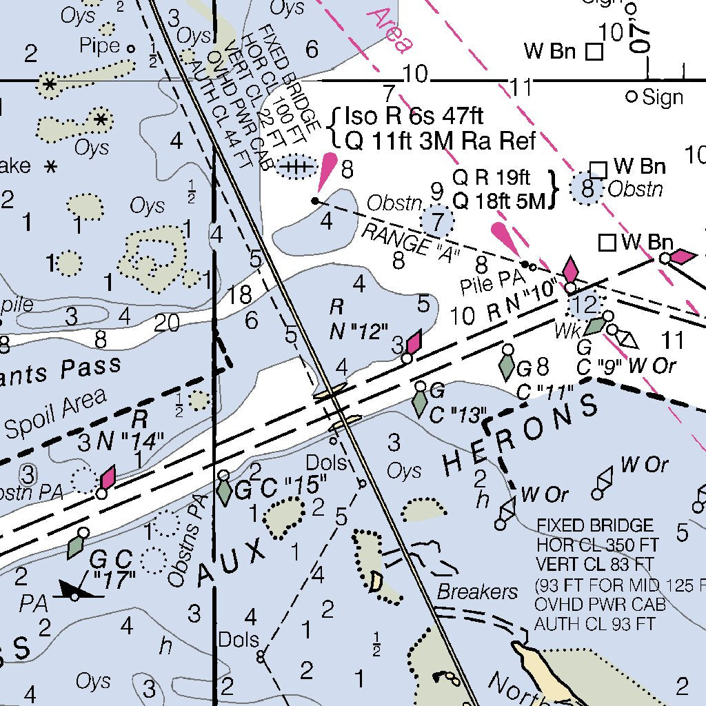 Santa Rosa Soundbridge Map Santa Rosa Sound To Dauphin Island Jj-Kk Map by National Oceanographic ...