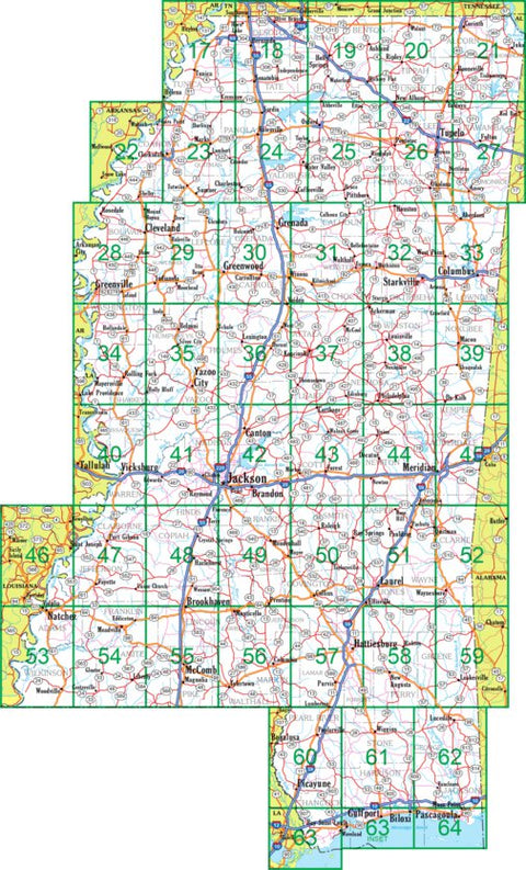 Mississippi Atlas & Gazetteer Overview Map Preview 1
