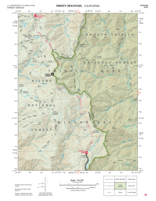 Blue Trinity Map Trinity Mountain Map by US Forest Service R5 | Avenza Maps