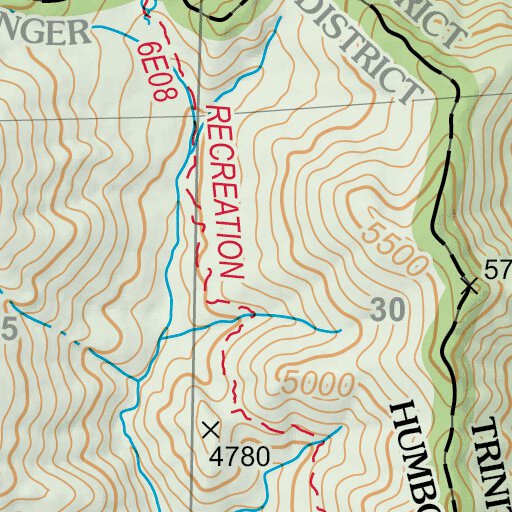 Blue Trinity Map Trinity Mountain Map by US Forest Service R5 | Avenza Maps