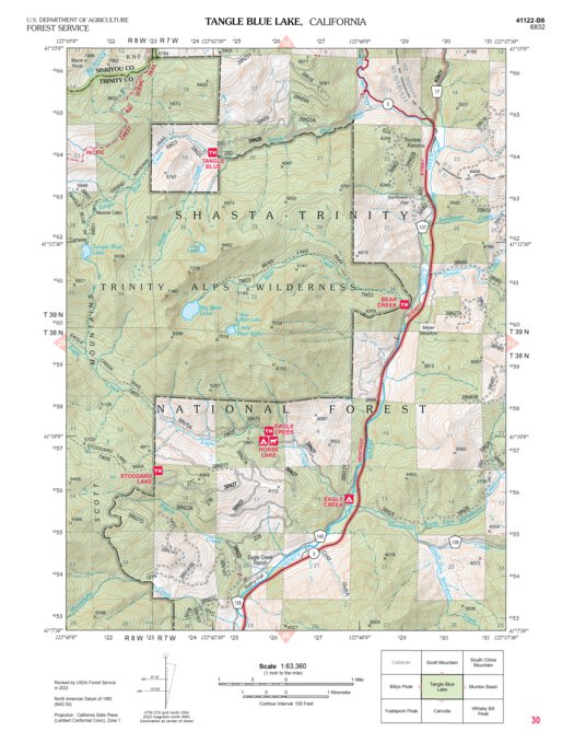 Tangle Blue Lake Map by US Forest Service R5 | Avenza Maps