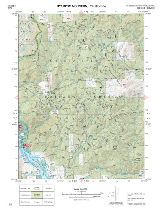 Hyampom Mountain Map by US Forest Service R5 | Avenza Maps