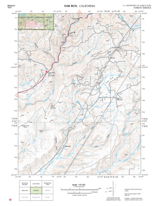 Oak Run Map by US Forest Service R5 | Avenza Maps