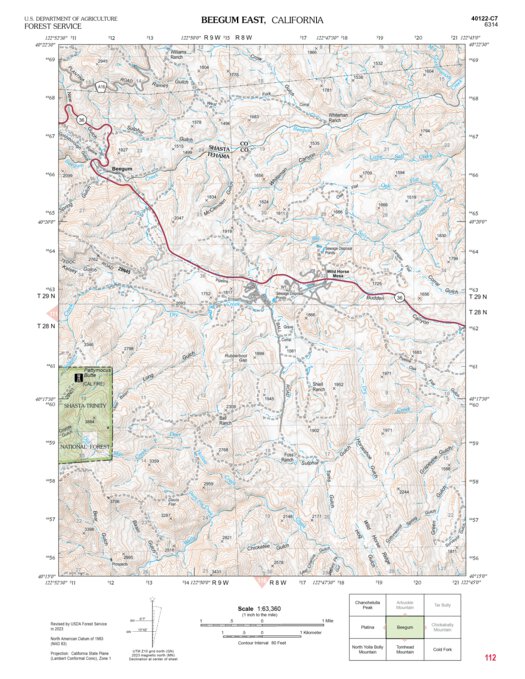 Beegum Map by US Forest Service R5 | Avenza Maps
