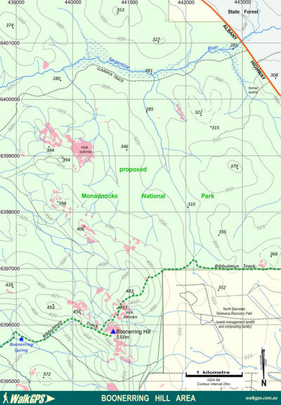 WalkGPS - Boonerring Hill Walk Area - Darling Range Preview 1