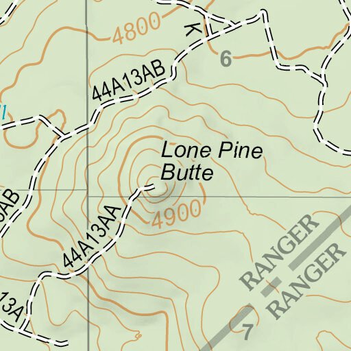Lone Pine Butte Map by US Forest Service R5 | Avenza Maps