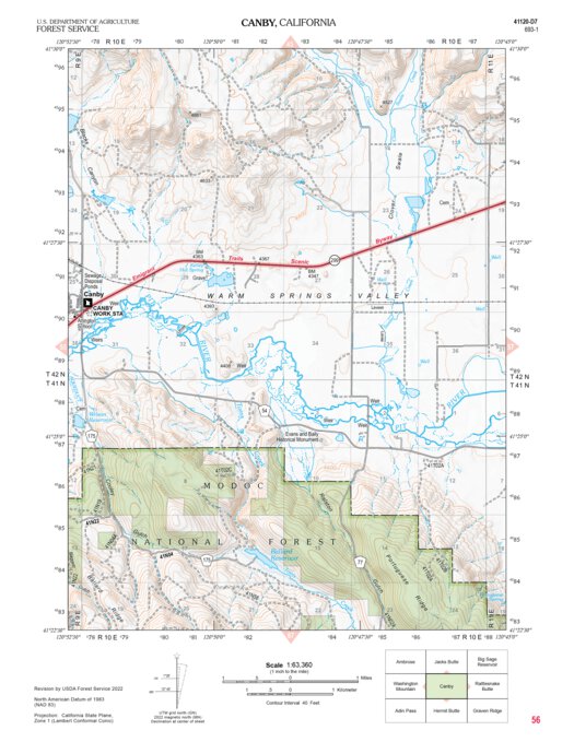 Canby Map by US Forest Service R5 | Avenza Maps