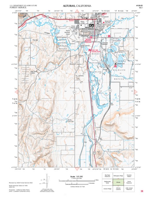 Hunting Alturas Map Alturas Map by US Forest Service R5 | Avenza Maps