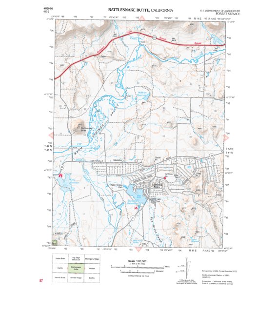 Rattlesnake Butte Map by US Forest Service R5 | Avenza Maps