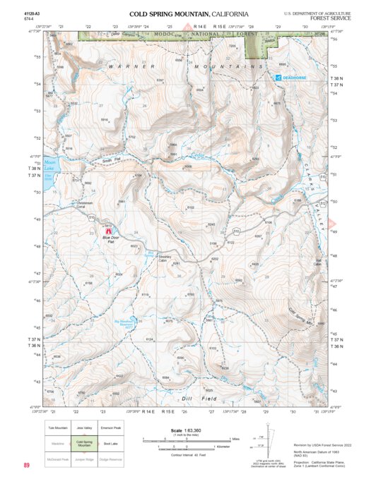 Cold Spring Mountain Map by US Forest Service R5 | Avenza Maps