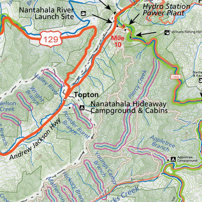 Western North Carolina Public Trout Waters Fishing Map Preview 2